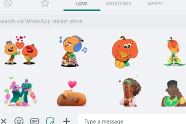 exemplo do menu para baixar figurinhas no whatsapp