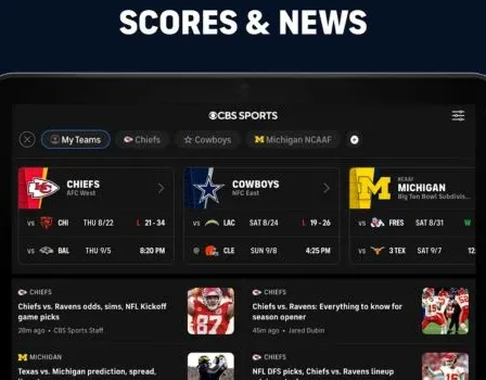 CBS Sports: transmissões ao vivo, notícias e muito mais
